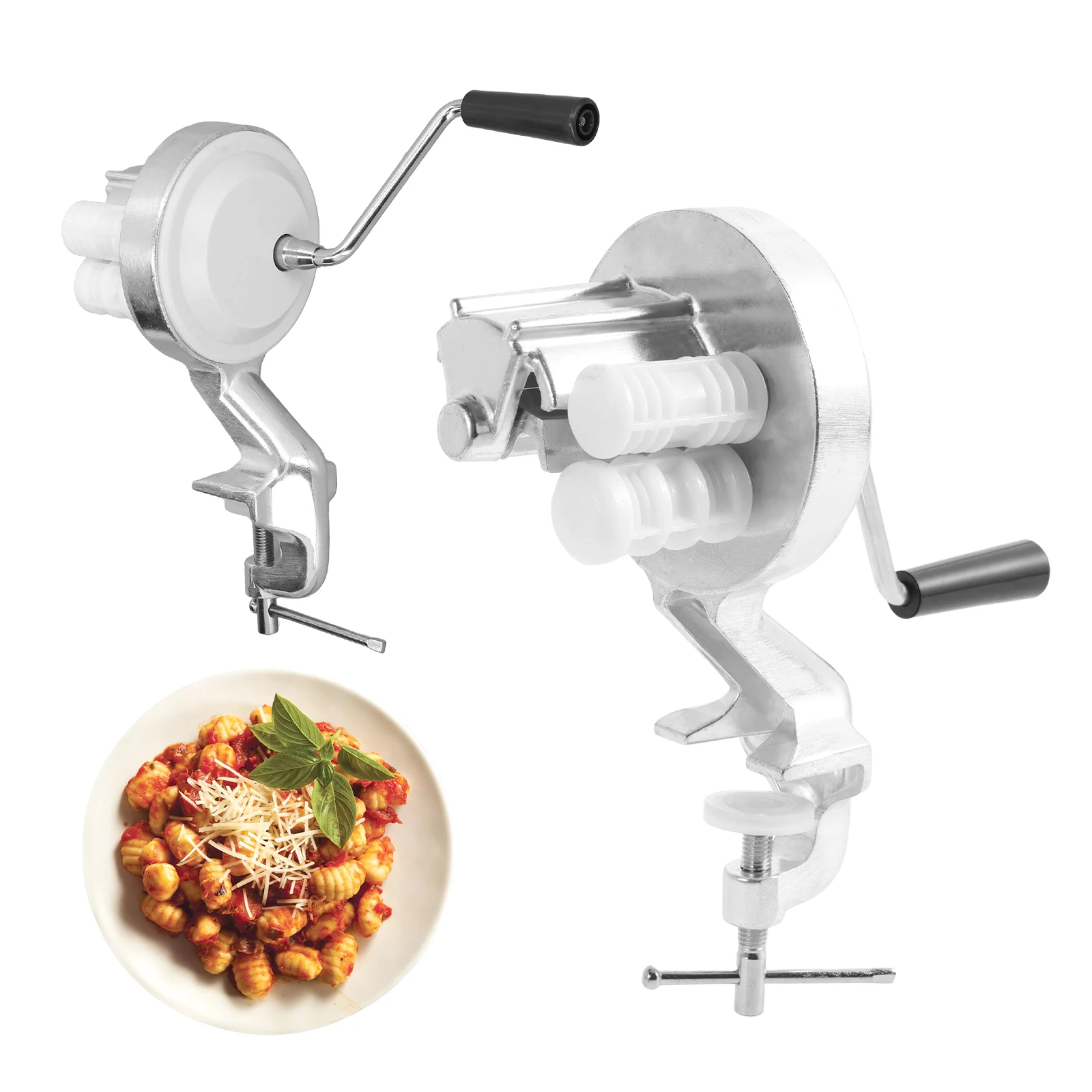 Cavatelli Maker Machine Manual Macaroni Maker Aluminum Alloy Noodle Makers for Kitchen Portable Hand Cranking Pasta Maker