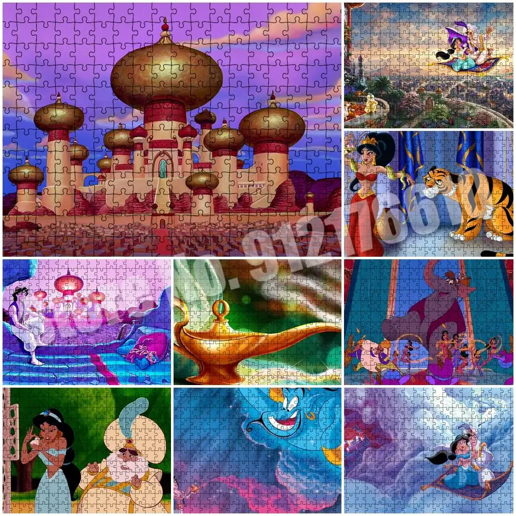 

Aladdin's Lamp Jigsaw Puzzles 1000 Piece Disney Movie Adult Jigsaw Princess Jasmine Intellective Educational Toy DIY Home Decor