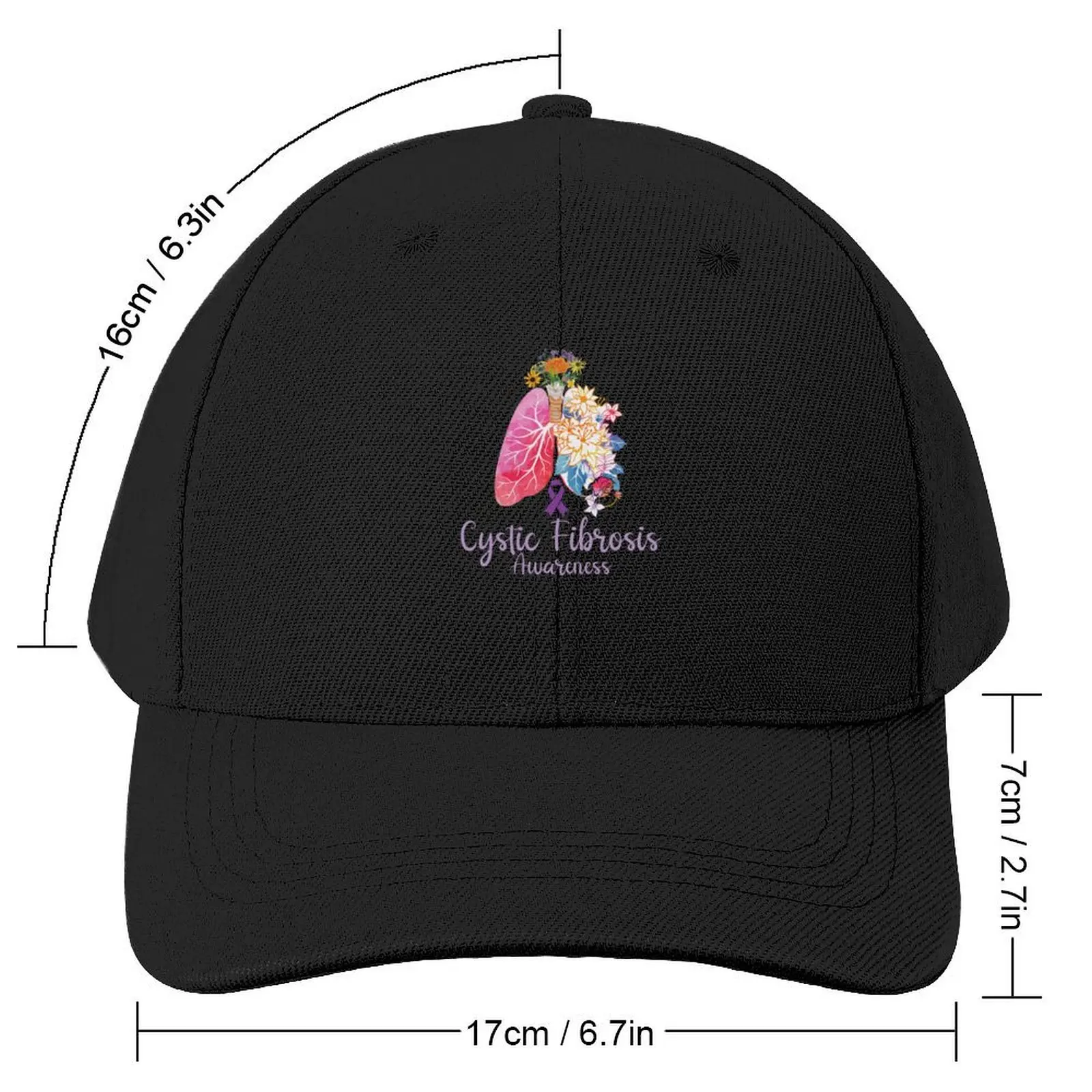 Lungs Floral Lungs Cf Cystic Fibrosis Colorful Flowers Respiratory Therapist Baseball Cap |-F-| Golf Cap Caps For Men Women's