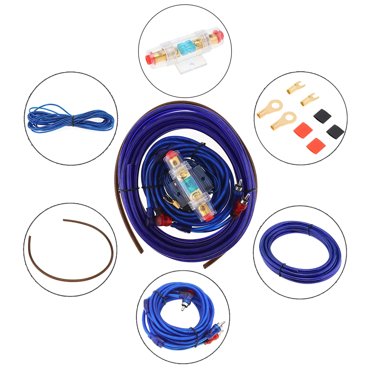 

6 Gauge Amp Kit Amplifier Install Flexible Wiring Suitable for Car Audio System Modification, Car Audio Wire Wiring Kit