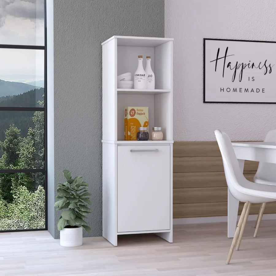 

Danforth Pantry Cabinet; Single Door Cabinet; Four Shelves