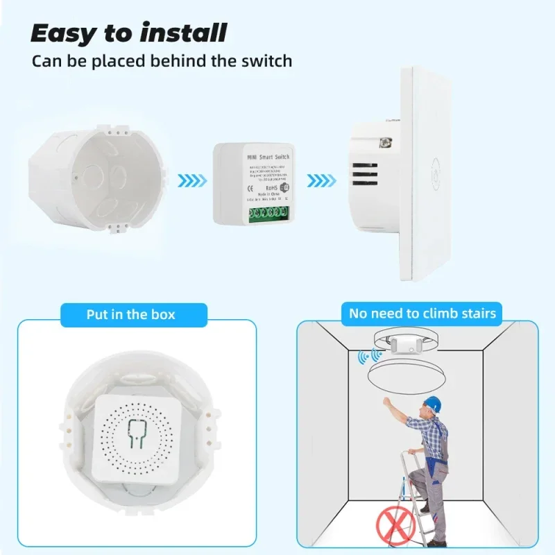 Tuya Smart WiFi Mini Breaker Control Switch, 16A, 2 voies, 2 gangs, Life Control, Compatible avec Alexa, Google Home, Yandex Alice