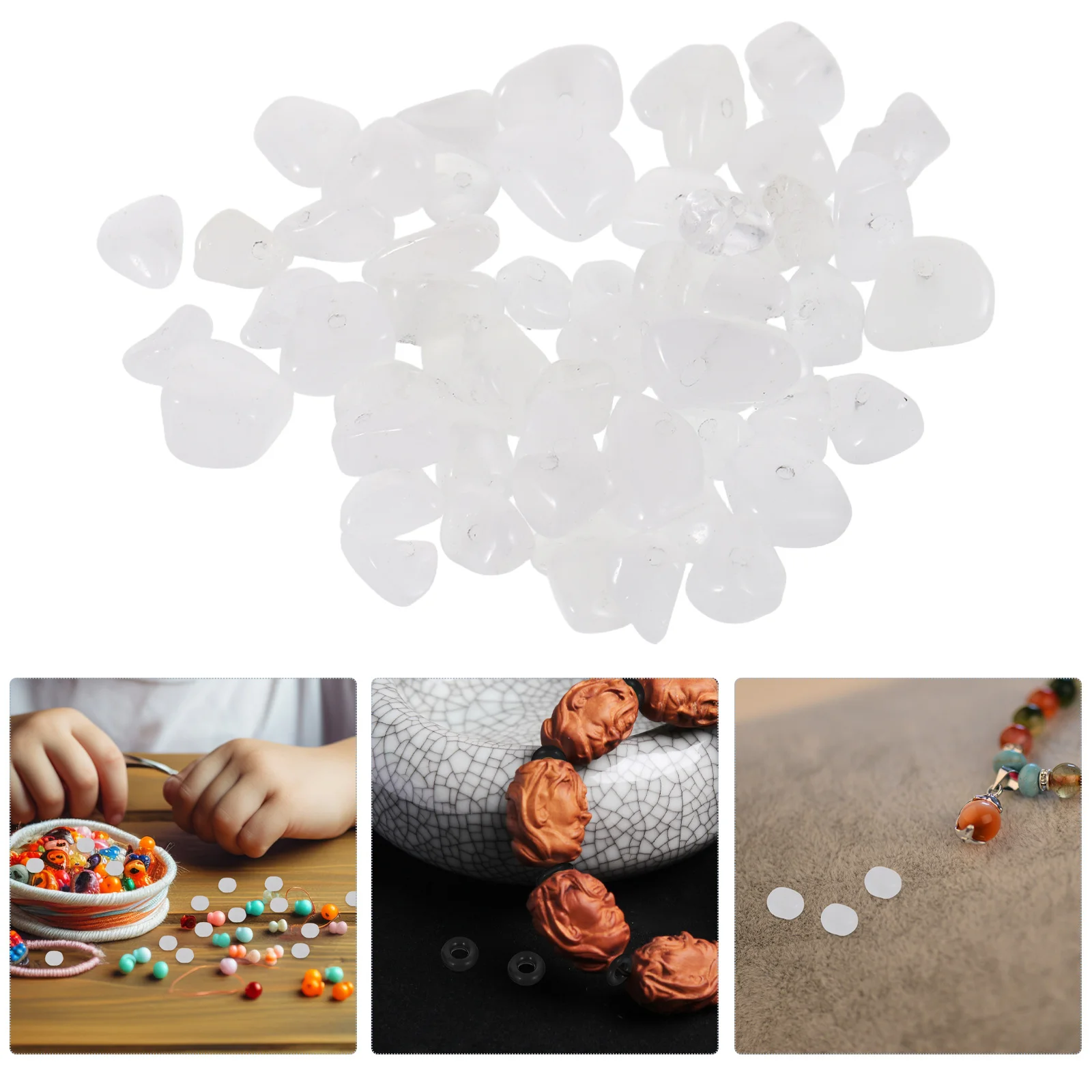 

60g Natural Gravel Beads 5-8mm Smooth Polished Stone Beads for DIY Jewelry Making Bracelets Necklaces Natural Stone Beaded