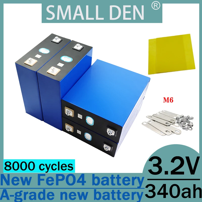 A-level 340Ah 8000+cycle life battery 3.2V lithium iron phosphate rechargeable battery, suitable for electric RV solar camping