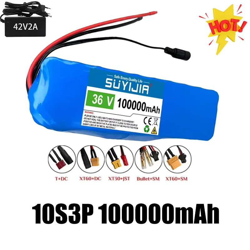 حزمة بطارية 10S2P36V36000ah 186500   بطارية ليثيوم أيون 500 وات لدواسات الدراجات النارية عالية الطاقة