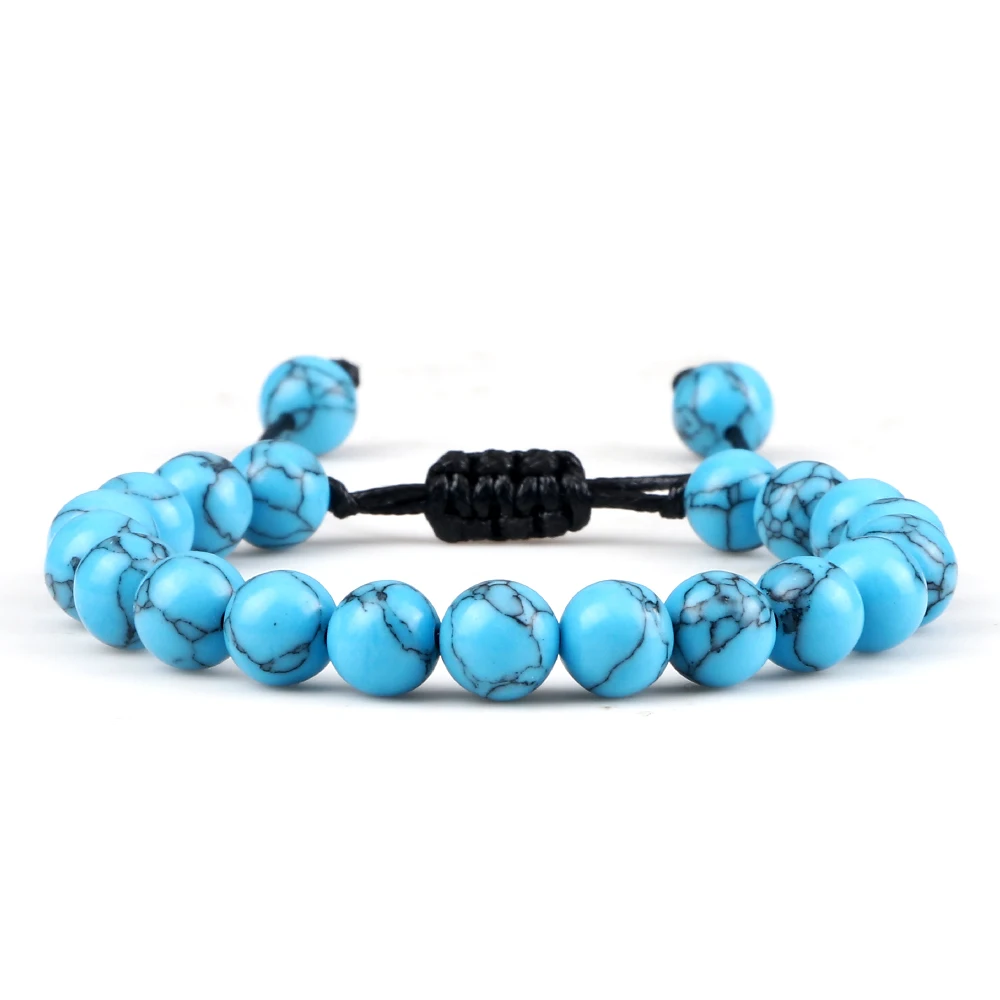 8mm Tiger Eye & Lava Bead Adjustable Bracelet