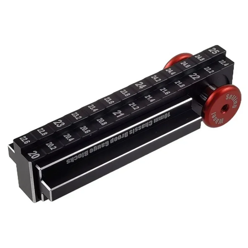 RC Height Ruler Tool 20-25mm Ruler 10mm Chassis Droop Blocks With Magnetism Detachable Measuring Wheel for 1/10 RC Vehicle