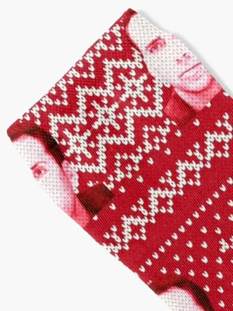 ChristmasUgly Sweater theme Nicholas Cage Socks funny gifts moving stockings loose Hiking boots Socks Women Men's