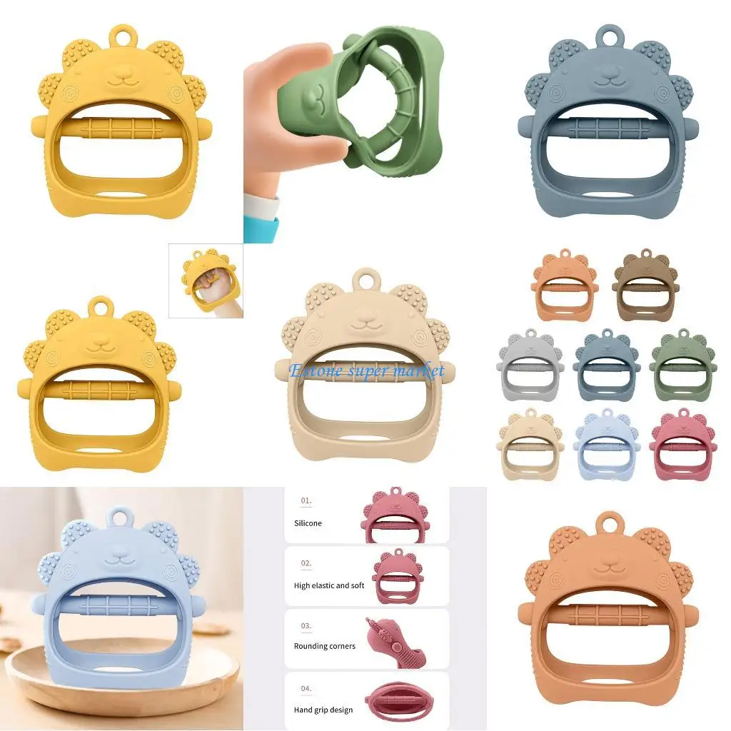 

090B Пособие для прорезывания зубов у младенцев с милой формой животного, улучшающее координацию рук