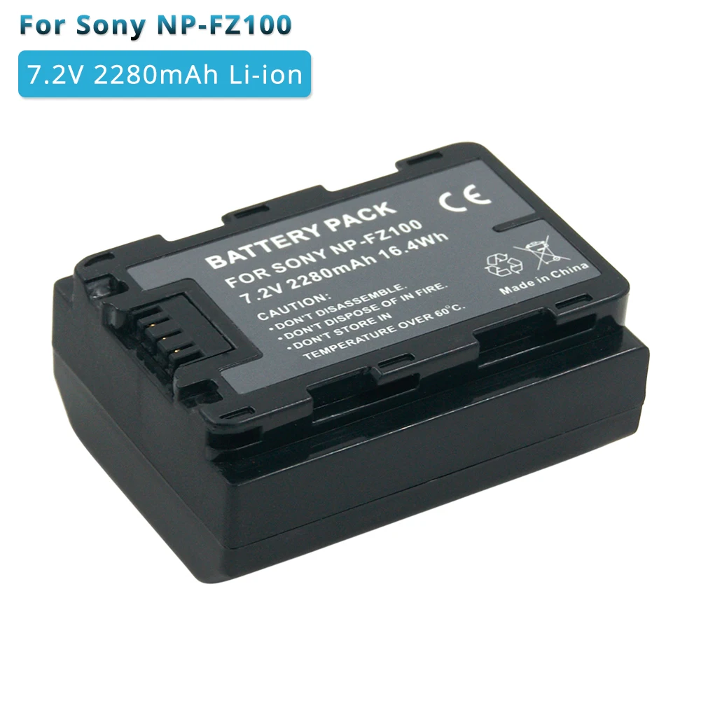 NP-FZ100 7,2V 2280mAh Li-Ionen Ersatz-Akku für Sony NPFZ100 Digital-Akku Alpha A7 A9 A7r Iii