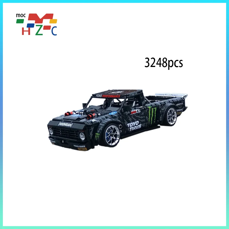 New Moc RC Motor Power Mustang Hoonicorn F-150 Highh Super Balap MOC-34316 Blok Bangunan Brik Mainan Anak-anak Hadiah Natal