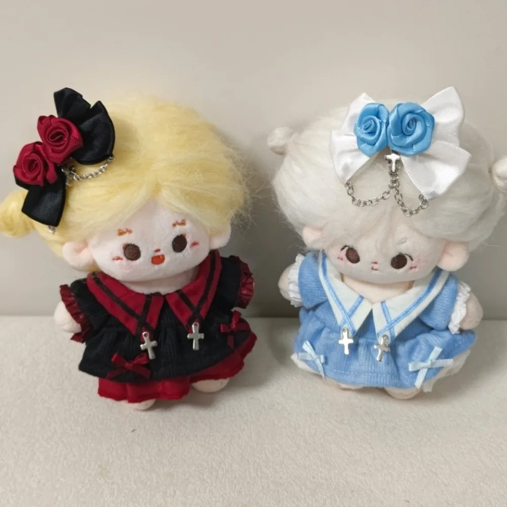 

Cute Dress 10cm Cotton Doll Clothes Flower Bow Hair Clip Doll Clothes Outfit Mini Suit Doll Dress Up Set Children's Gift