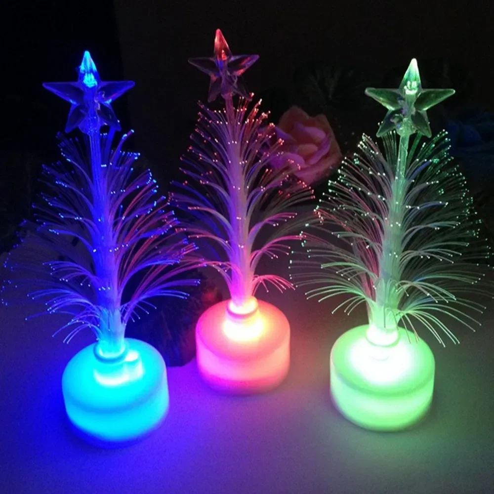 New Year Optical Fiber LED Holiday Deco Compuda Christmas Tree Color Changing LED Night Light Home Decoration for Children 2020