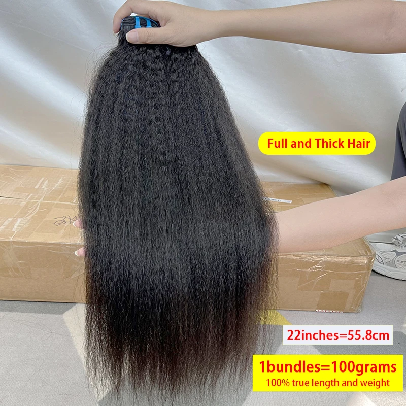 Unprocessed 18A Kinky Straight 100% Human Hair Bundles Vietnamese Raw Hair Extensions Yaki Straight Hair Natural Black Color #1B
