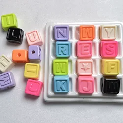 Macaron Color English Letters Of Alphabet Cube Beads For Jewelry Making DIY Decorations Phone Chain Keychain Hairpin Accessories