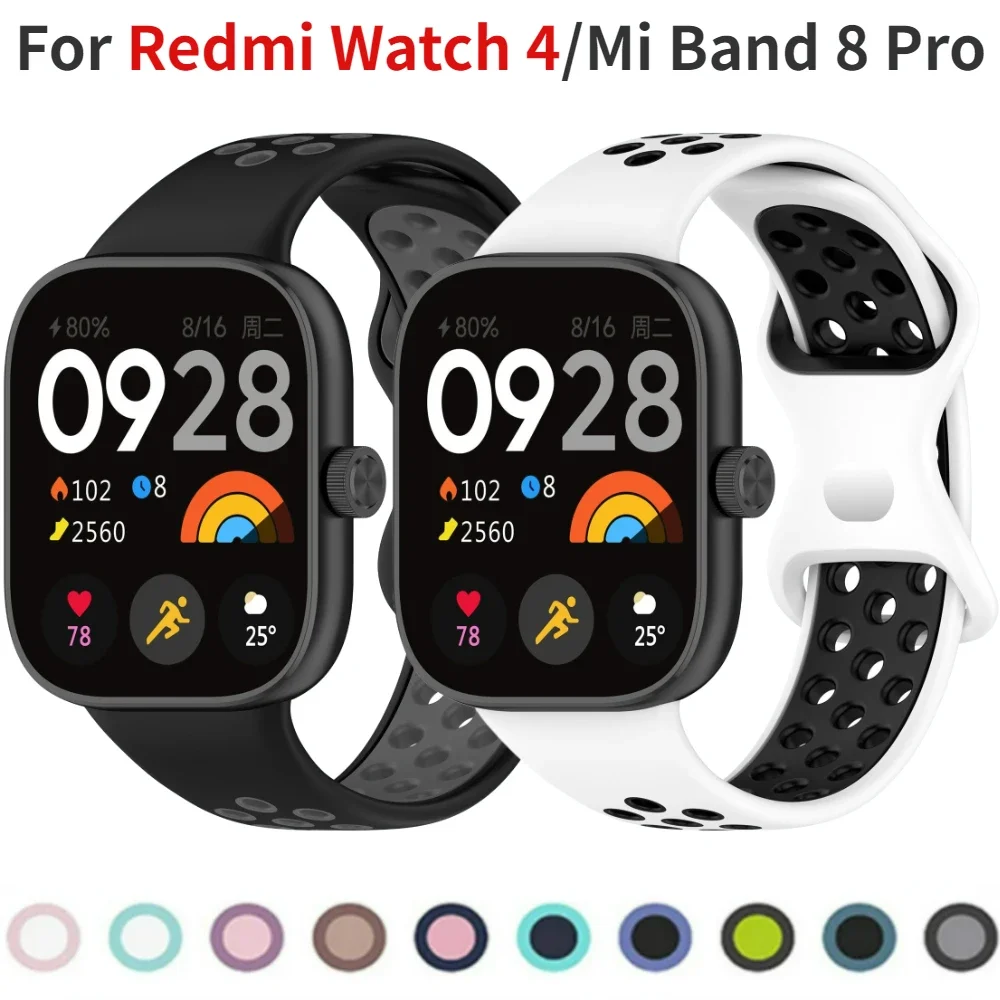 Silicone Sport Strap for Redmi Watch 4 5 6 Bracelet Replaceable Wrist band for Xiaomi Mi Band 8 Pro/9 Pro Bracelet