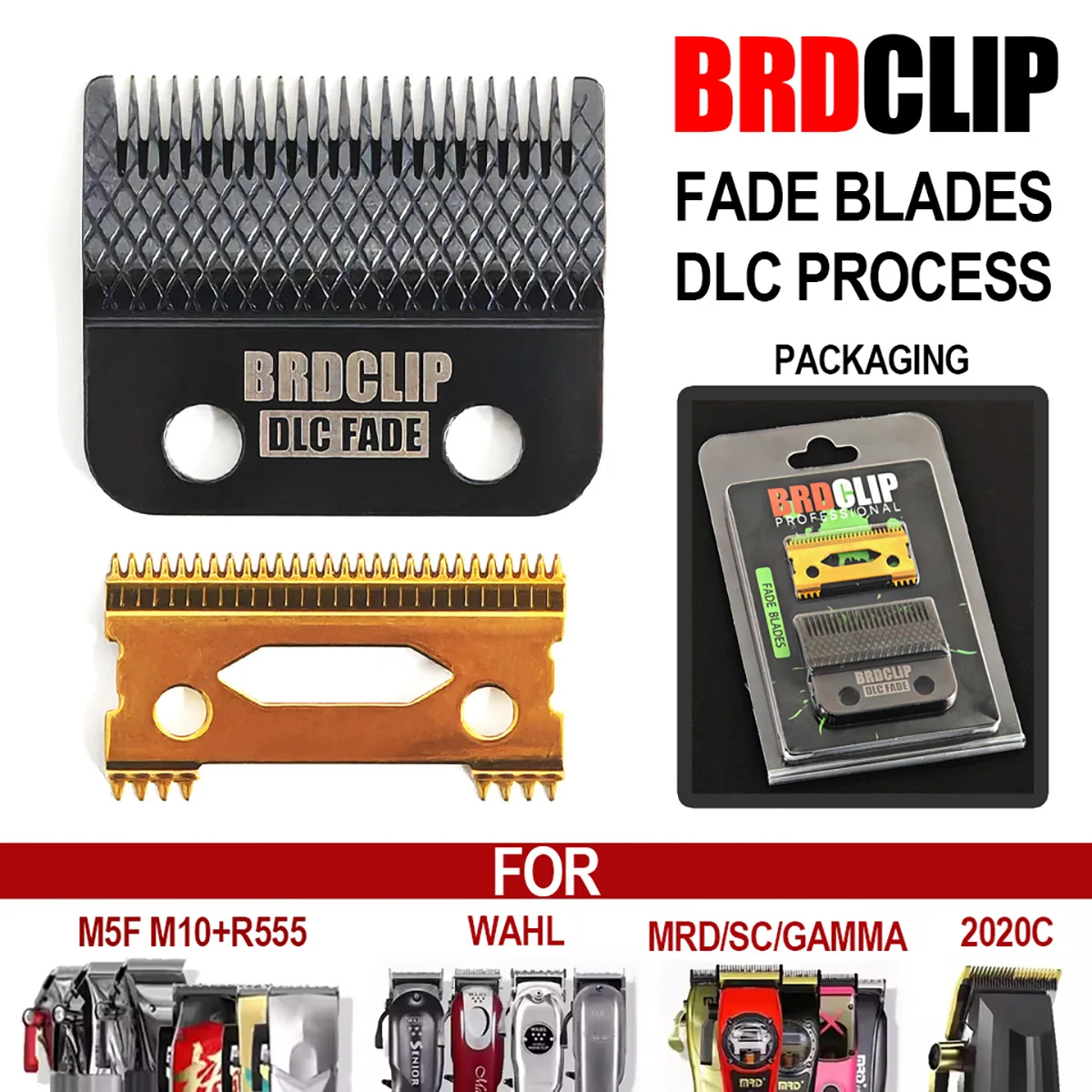 New BRDCLIP Blade Original Replaceable Suitable for M10 /M5/M5F/WAHL/MRD/Gamma Cutter Head FADE Blade 5CR13 Stainless Steel