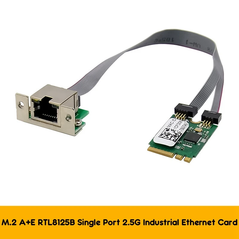 Hot TTKK 10X M.2 A+E KEY 2.5G Ethernet LAN Card RTL8125B Industrial Control Network Card PCI Express Network Adapter