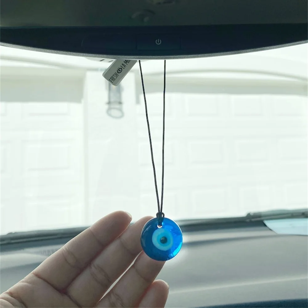 Turkish Blue Eye Home Car Auto Accessories Evil Eye Blue Auto Decor Amulet Interior Decor Car Pendant Minimalist Style Necklace