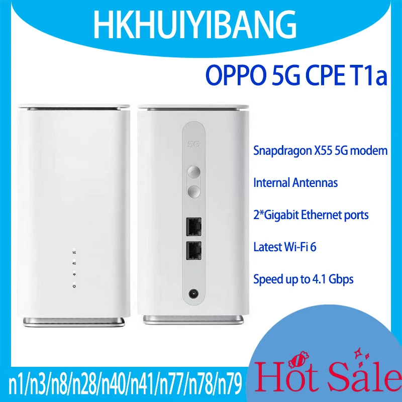 

Unlocked New OPPO 5G CPE Router T1a 4.1Gbps Dual Band WiFi 6 Home Modem 5G 4G LTE Cat20 Wireless Gigabit WiFi Router Sim Card