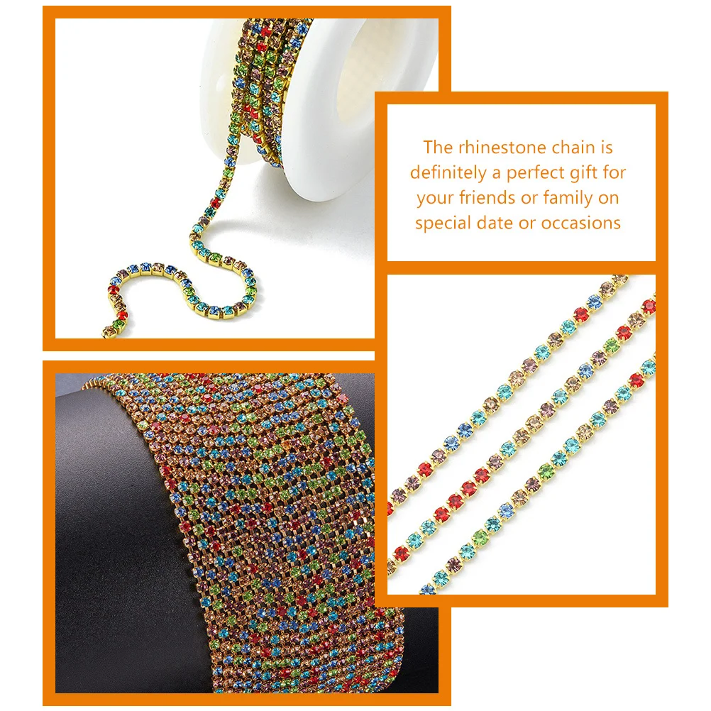 

Rhinestone Chain DIY Decorative Trim Flexible Craft Material for Sewing Clothes Jewelry Shoes Phone Accessories