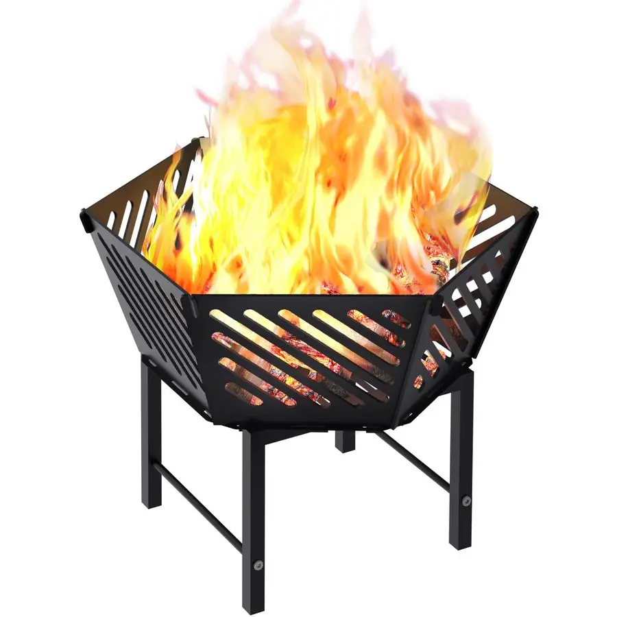 

Портативный шестигранный очаг для костра с сумкой для переноски, увеличенной высотой и бездымной конструкцией, для кемпинга и дачи