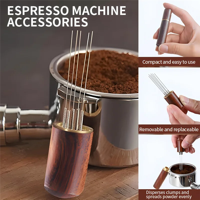 

ABDJ-6 Pieces Espresso Accessories Bulk Stainless Steel Espresso Machine Coffee Tampers Tools For Kitchen, Coffee Shop