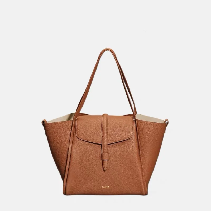 Vegetable Basket Tote Bag Female Designer Large Capacity Leather Handheld Shoulder Bag 2023 Summer New Composite Leather