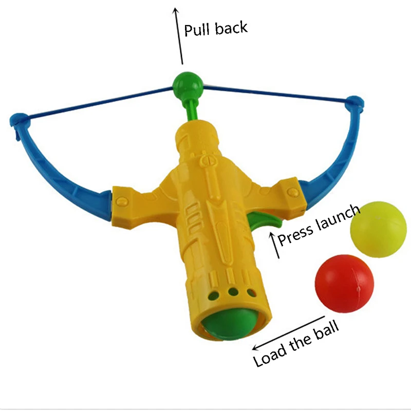 Pistola de tenis de mesa para deportes al aire libre, juego de tirachinas de pelota de plástico, juguete de tiro de Color aleatorio, tiro con arco,