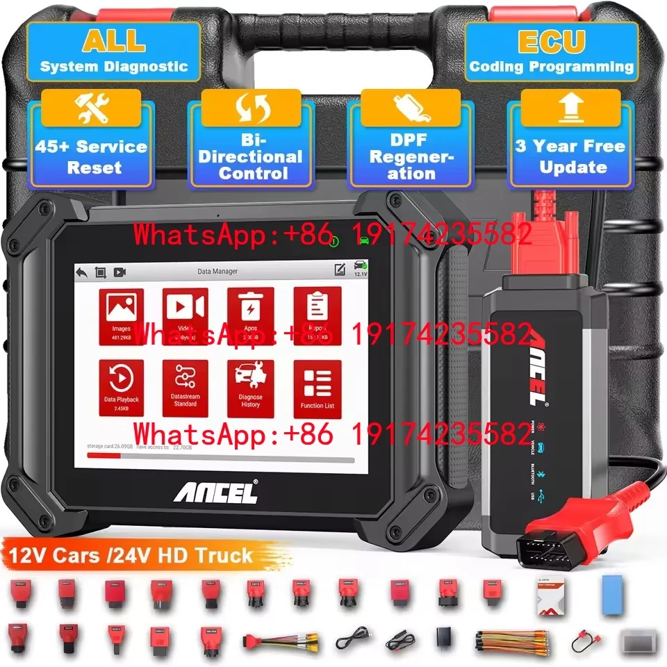 Both Heavy  Truck Car Diagnostic OBD2 Scanner 100% Original ANCEL V6 PRO+HD Ancel Bidirectional Key Programmer ECU Coding