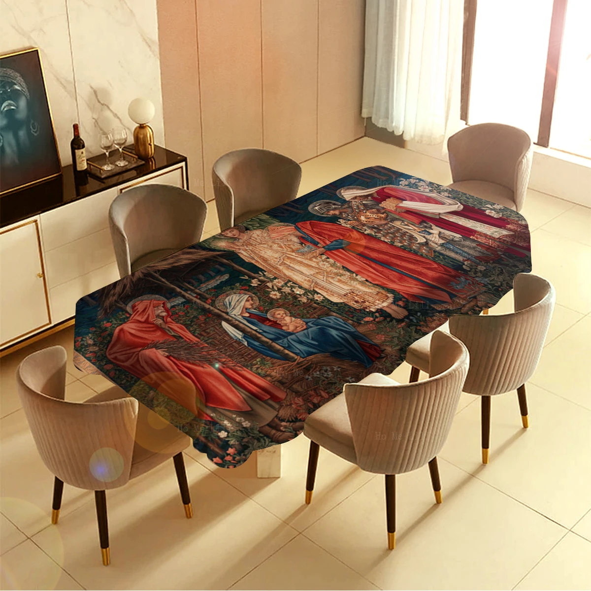 Star Bethlehem Worship Of Wise Men The Virgin And Child On Throne With Saints Tablecloth By Ho Me Lili For Table Decor