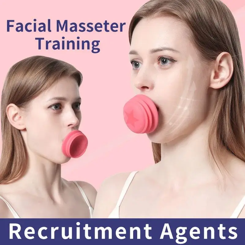 Silica Gel Mouth Jaw Exerciser Slimming Face Lift Tool Chin V Face Lifting Double Thin Wrinkle Removal Blow Breath Exerciser