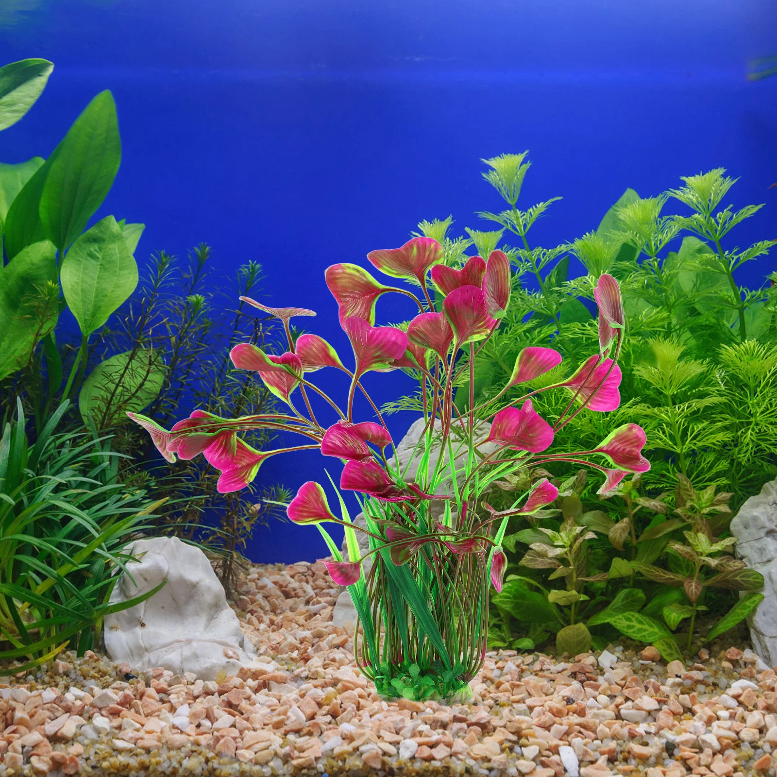 

2 pcs Realistic Plastic Aquarium Plants For Fish Tank Low Maintenance Shelter Decor Artificial Aquatic Plants Landscape