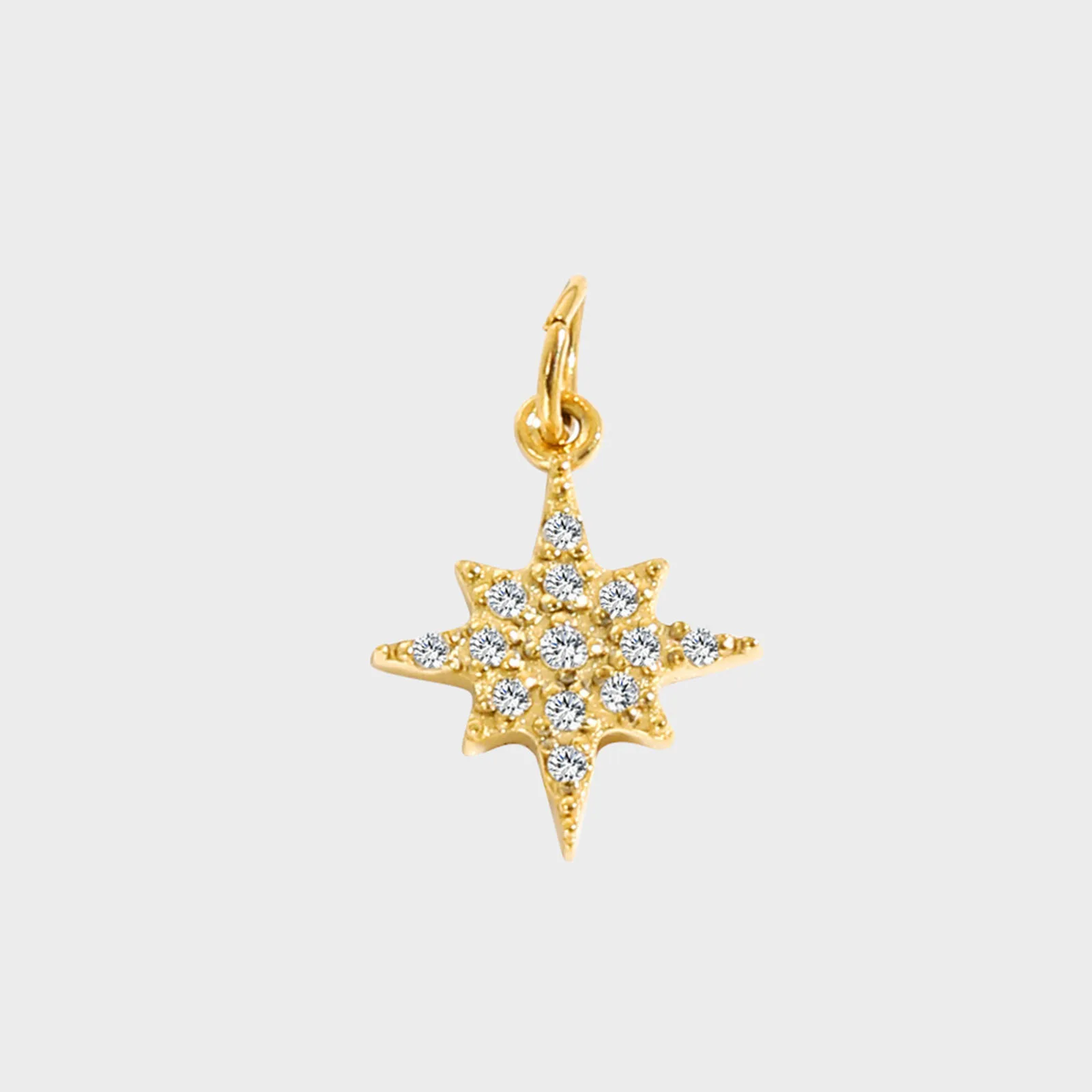 316 Edelstahl-Herz-, Mond- und Kreuz-Anhänger mit eingelassenen Strasssteinen für die Schmuckherstellung, DIY-Halsketten-Zubehör, 8 mm Durchmesser, 1 Stück. – Detail 5