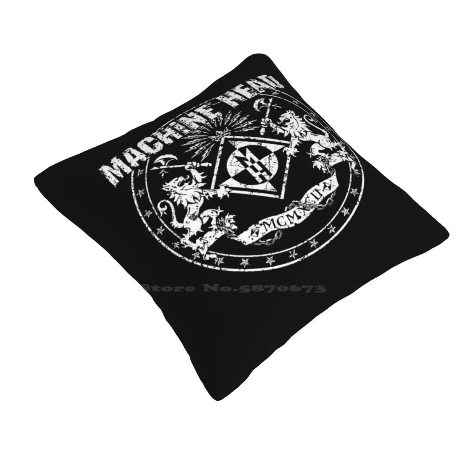 Machine Head Logo 04 Groove Metal , Thrash Metal , Heavy Metal , Nu Metal 99Name Funny Cute Decor Square Pillowcase Machine