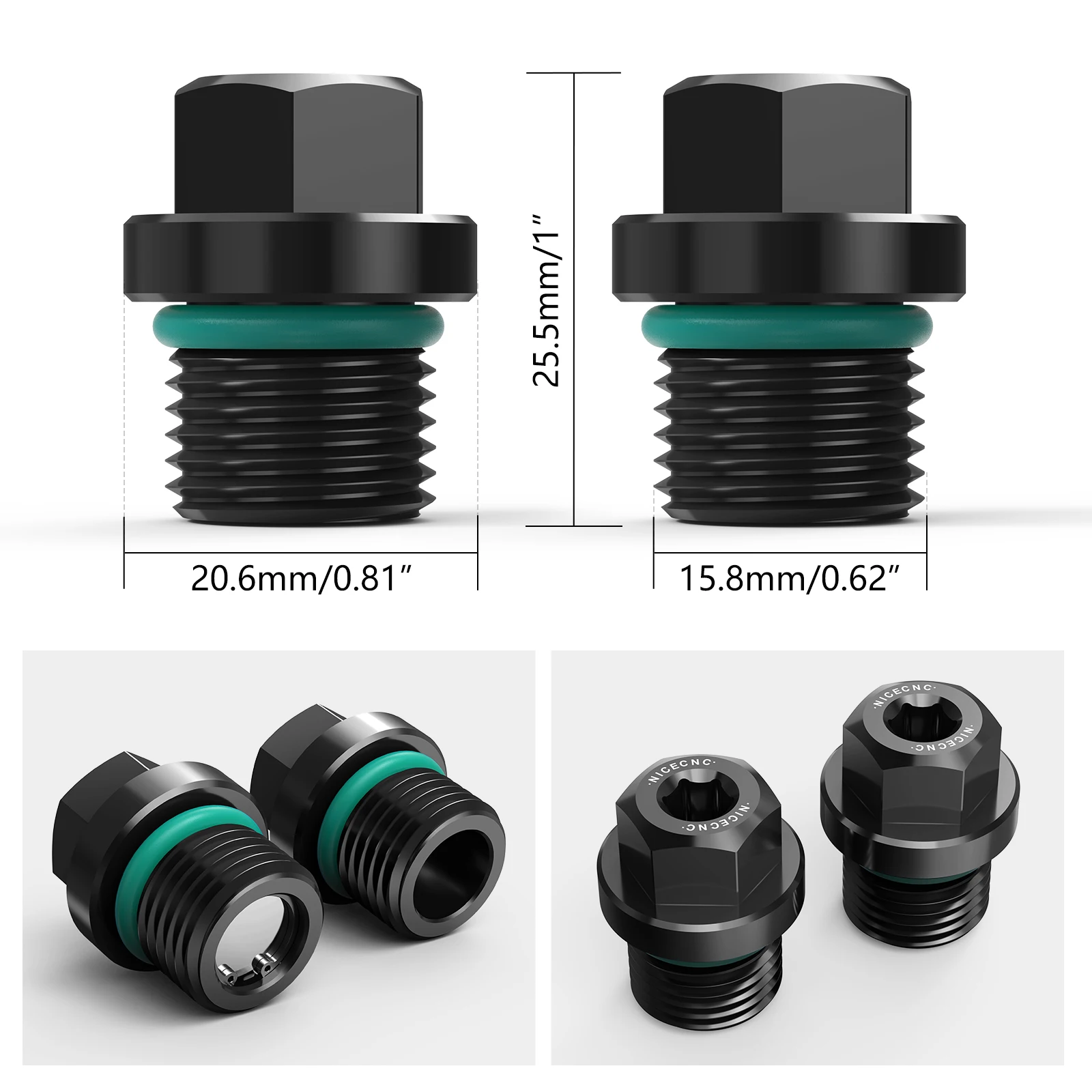NICECNC For Polaris Sportsman Front Differential Fill and Drain Plug Kit With O Ring Kit For Polaris RZR 1000 XP 2008-2021