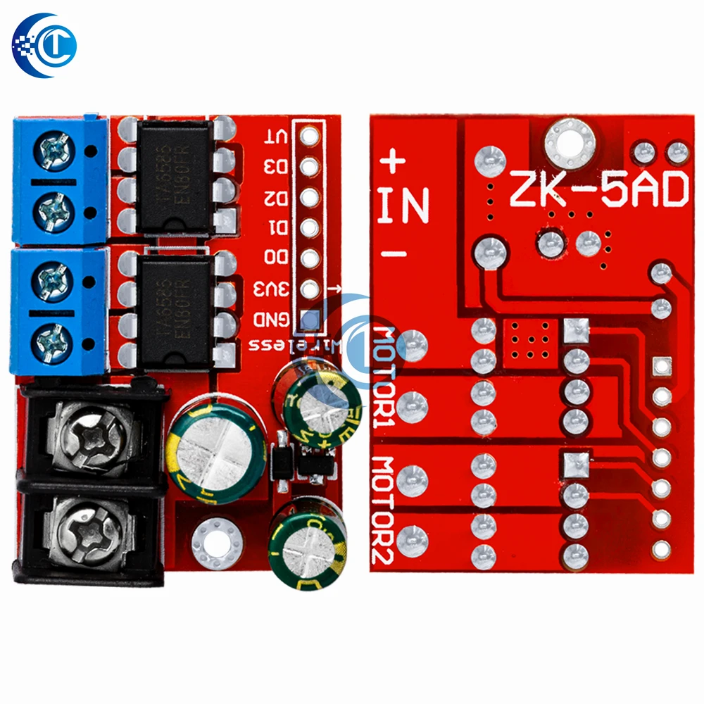 Двойной модуль драйвера двигателя постоянного тока (двойной Super L298N): H-Bridge 5A 3V-14V — управление скоростью ШИМ, реверсивное напряжение, готовый к радиоуправлению