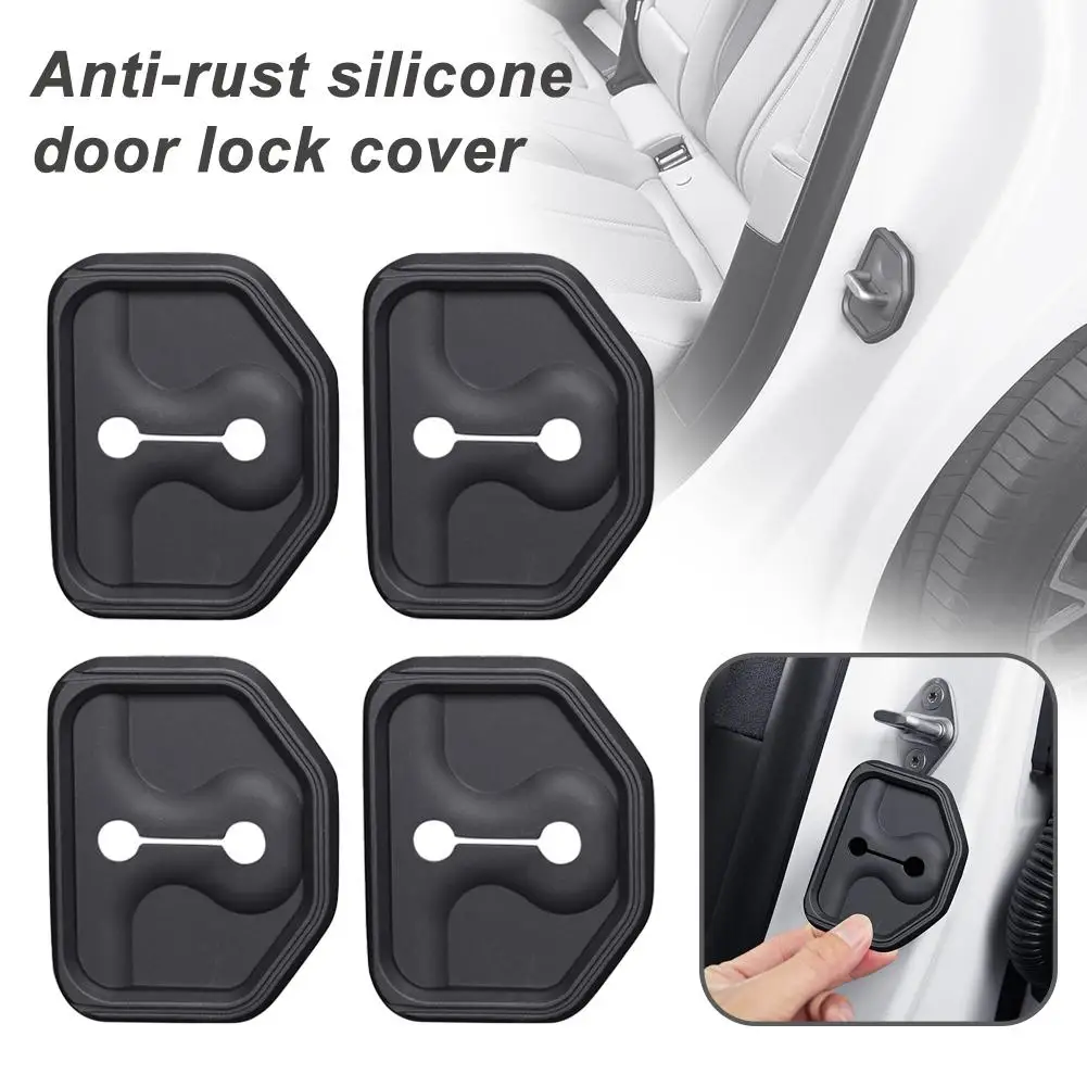 4PCS Silicone Car Door Lock Buckle Anti-collision Protector Cover For Volvo EX30 S60/90 XC40 60 90 V40 60 90 Styling Accessories