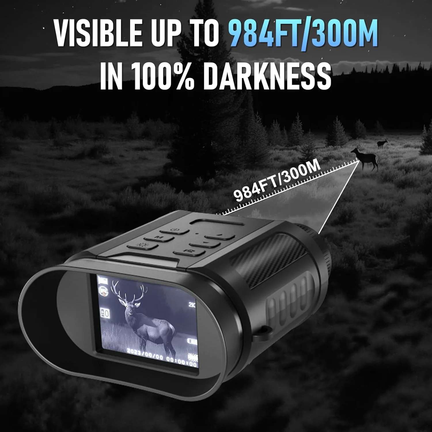 Y16 Digital Night Vision Binoculars Camera, 4K Video 48MP Photo, 7‑Level IR Adjustment, TYPE‑C, Max 128GB, Night Vision Scope fo