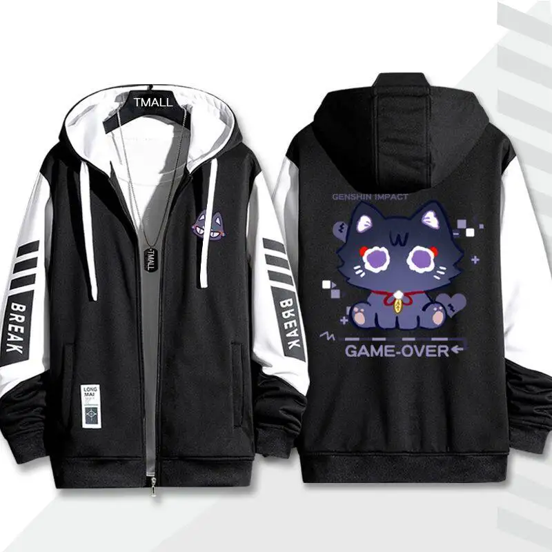 Genshin Impact Scaramouche Wanderer Zipper Hoodie, Anime Game Print Thick Fabric Hooded Sweatshirt, Merch for Men & Women view 5