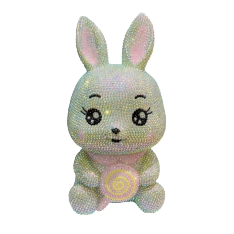 

DIY Rhinestone Rabbit Coin Storage Animal Home Exhibition Statue Shiny Mosaic Crystal Handcraft Cross Stitch Luxury Girl Gift