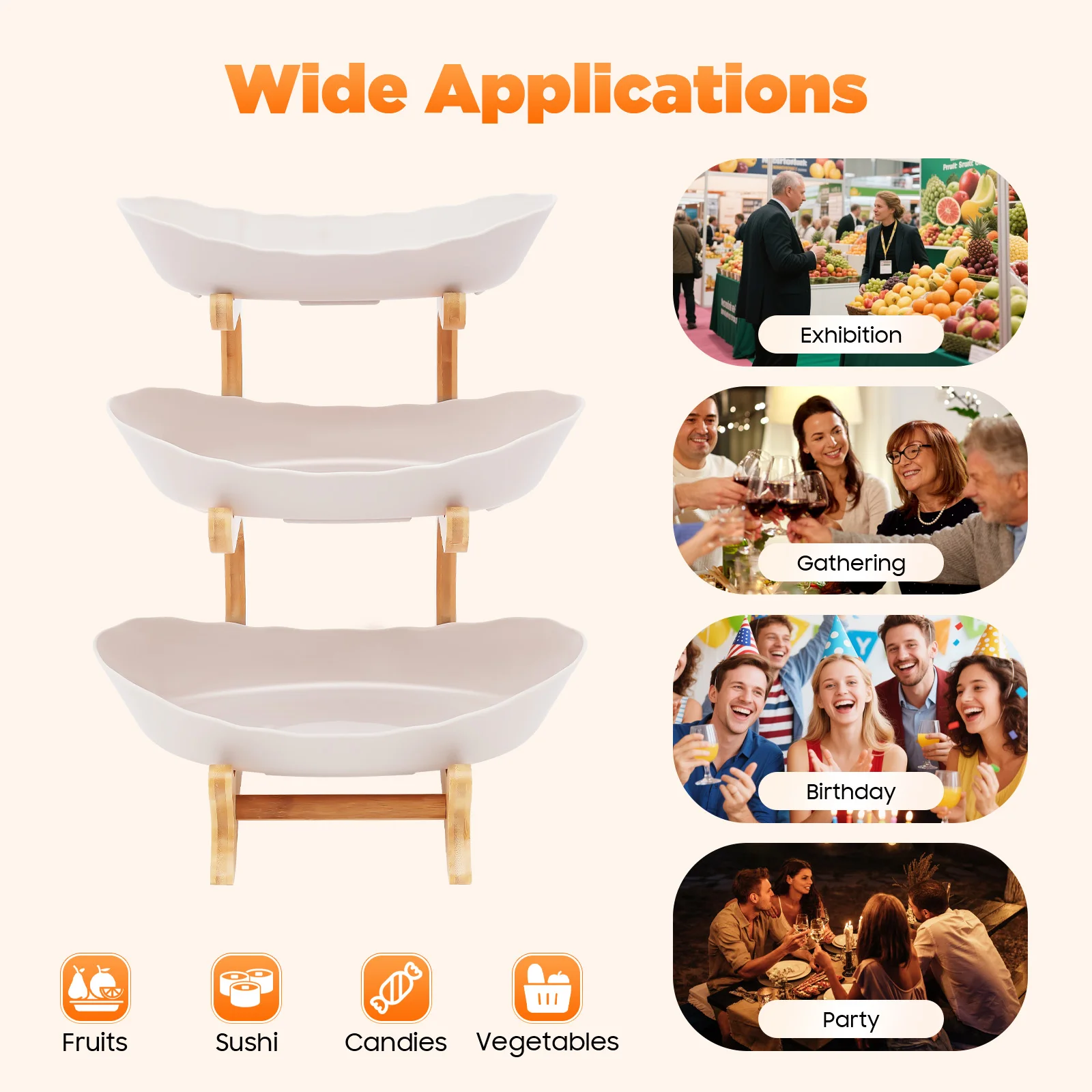 3-Tier Fruit Serving Stand 6
