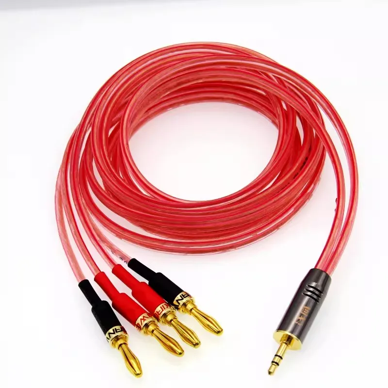 

OFC 3.5MM 3.5 To 4 Banana Splitter Audio Cable For Computer MP3 DVD CD Speaker Amplifier TV