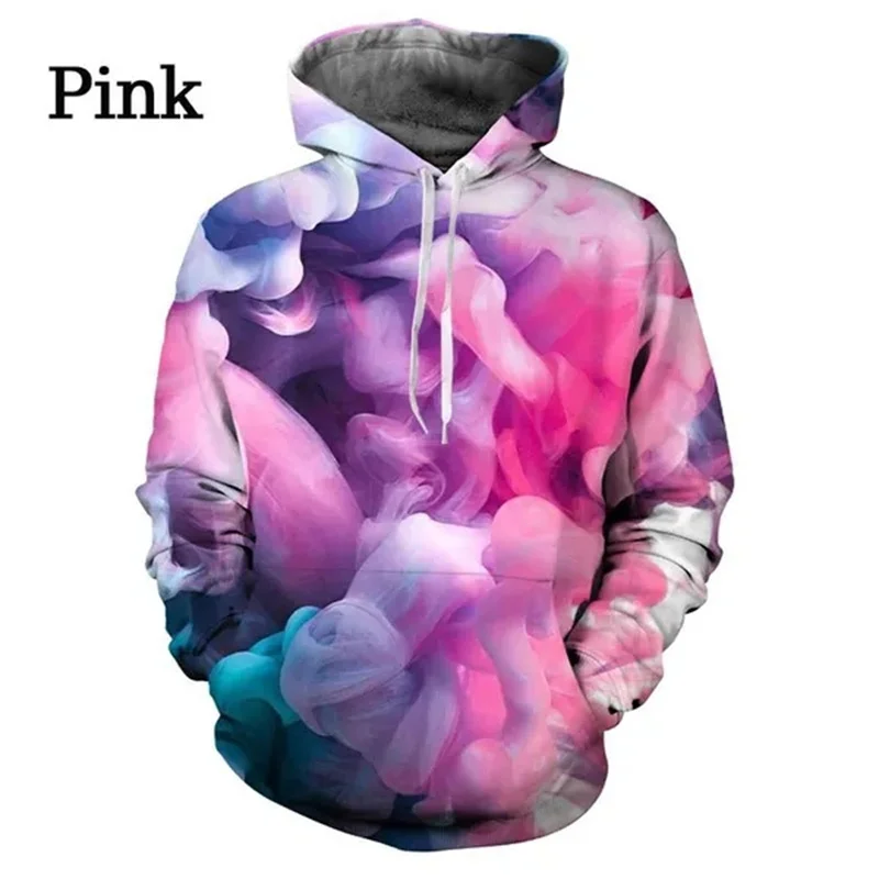 Colorful Pigments Pattern Hoodies For Men Funny 3D Printed Sweatshirts Casual Pullover Long Sleeve Hooded Oversized Tracksuits