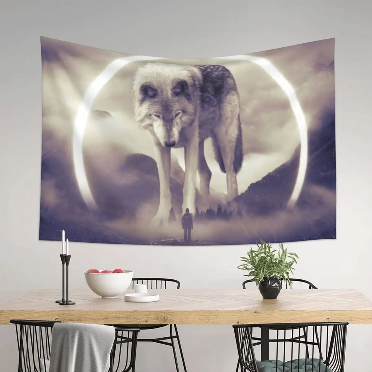 

aegis II | wolf Tapestry Room Decor Korean Style Carpet On The Wall Room Decorating Aesthetic Home Decorations Tapestry