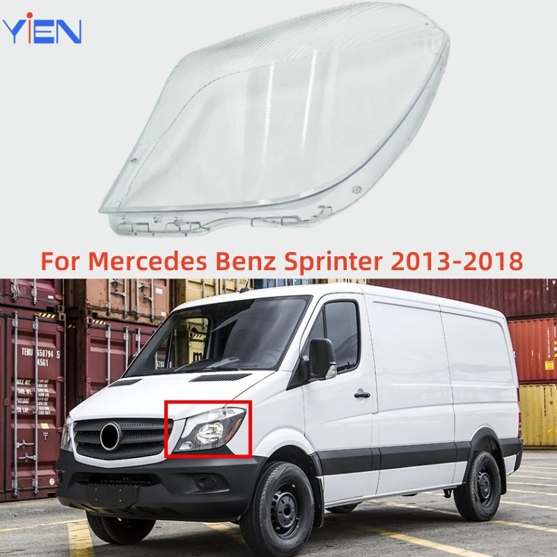 For Mercedes Benz Sprinter 2013-2018 Automotive Accessories Transparent PC Material Front Headlight Shell Cover