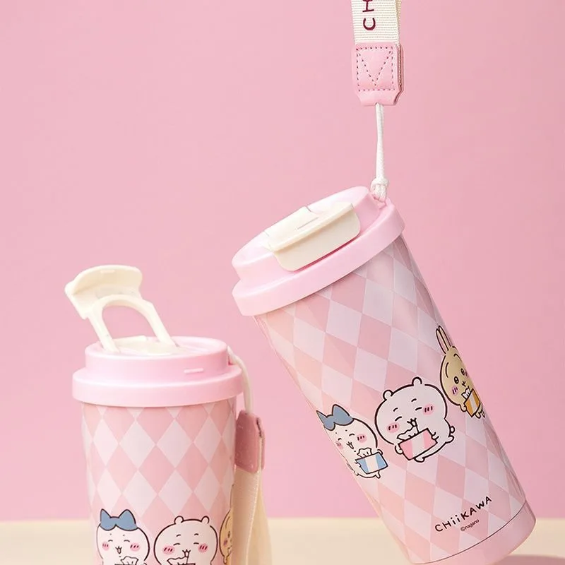 

MINISO SANRIO Chiikawa Hachiware Usagi Kawaii аниме мультфильм термос большая емкость двойной напиток кофейная чашка модный тренд