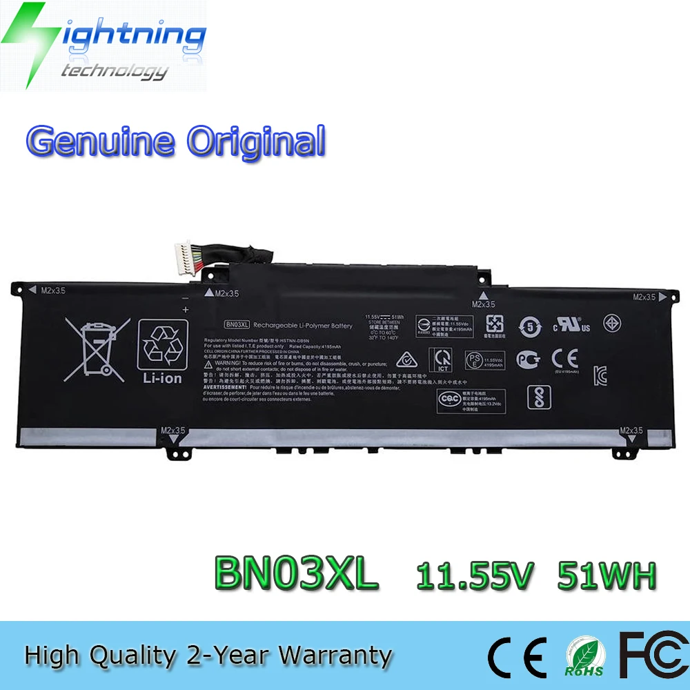 Nueva batería Original y genuino para ordenador portátil BN03XL 11,55 V 51Wh para HP Envy x360 13-a 15m-ee013dx HSTNN-OB1O L76965-AC1