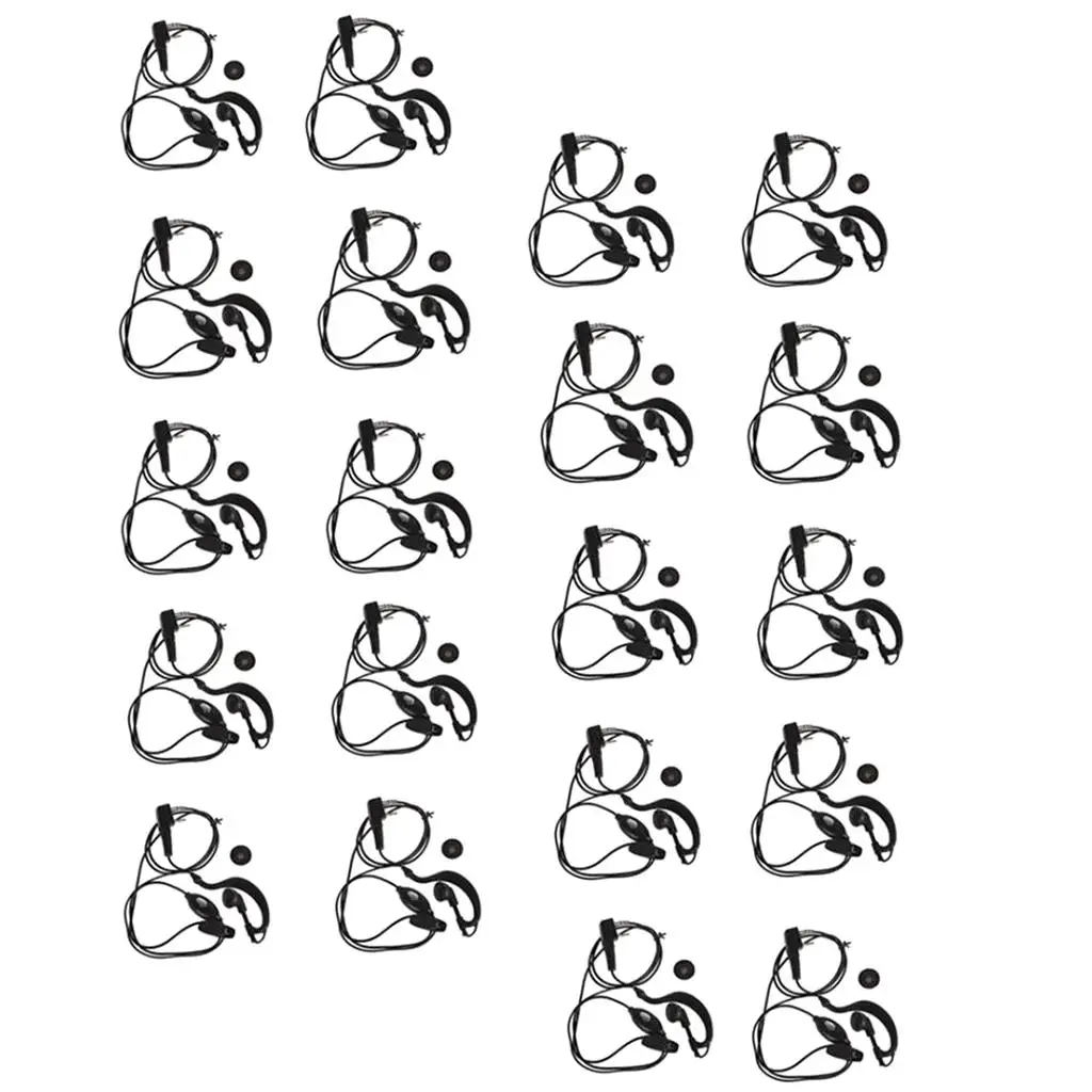 Two Way Radio Ear Clip Earpiece Mic Set Single Wire Headphone PVC Material for Clubs Security Warehouse