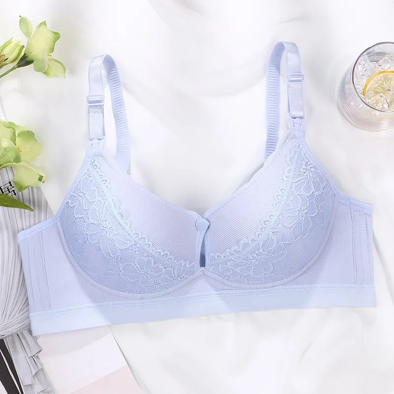 New Cotton Soft Comfortable Pregnant Women's Breastfeeding Bra Gathering Anti sagging and Steel Ring Free Women's Underwear